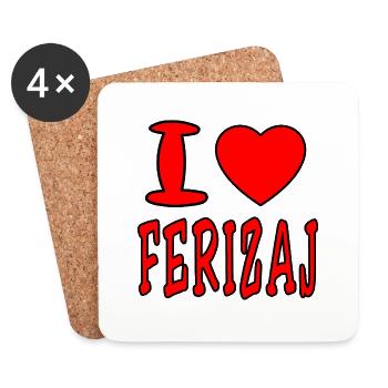 Ferizaj, Kosova, Prishtina, Prizreni, Shiptar - Coasters (set of 4) - white - Front