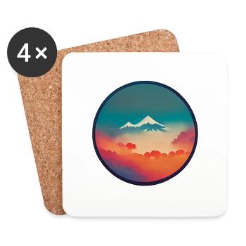 Button View of a Stunning Mountain Landscape - Untersetzer (4er-Set) - Weiß - Vorne