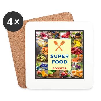 SUPER FOOD BOOSTER - Untersetzer (4er-Set) - Weiß - Vorne