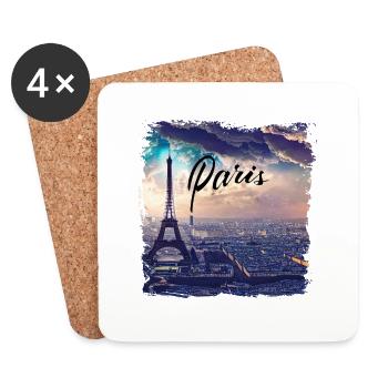 Paris Eiffel Tower Casual Style - Coasters (set of 4) - white - Front