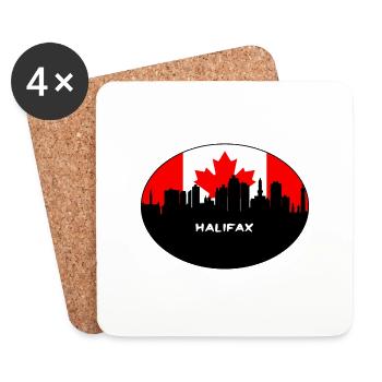 Halifax Kanada-Flaggen-Skyline-Schattenbild-Reise - Untersetzer (4er-Set) - Weiß - Vorne