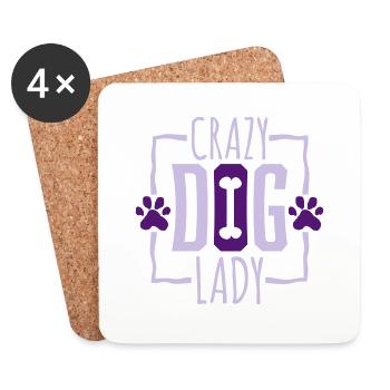 crazy dog lady quote - Coasters (set of 4) - white - Front