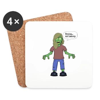 Zombie Brains and makeup - Coasters (set of 4) - white - Front