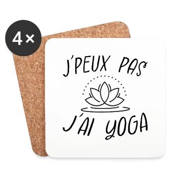 j'peux pas j'ai yoga - Dessous de verre (lot de 4) - blanc - Devant