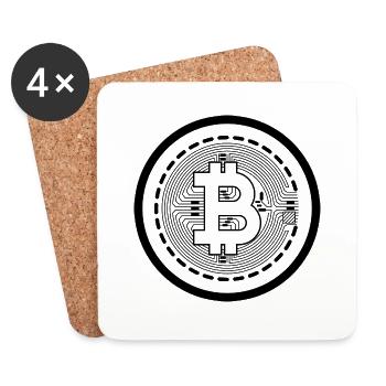 Bitcoin Trading Crypto Aktien - Untersetzer (4er-Set) - Weiß - Vorne