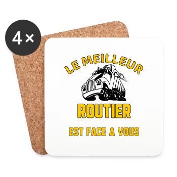 Le meilleur routier - Dessous de verre (lot de 4) - blanc - Devant