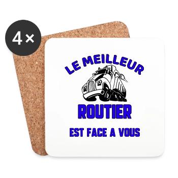 Le meilleur routier - Dessous de verre (lot de 4) - blanc - Devant