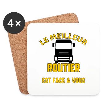 Le meilleur routier - Dessous de verre (lot de 4) - blanc - Devant