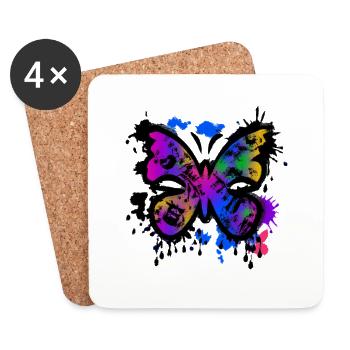 butterfly graffiti - Untersetzer (4er-Set) - Weiß - Vorne