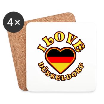 I love Düsseldorf - Untersetzer (4er-Set) - Weiß - Vorne
