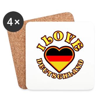 I love Germany, Berlin, Hamburg T-Shirt - Coasters (set of 4) - white - Front