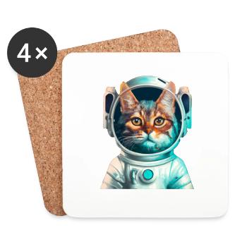space cat - Untersetzer (4er-Set) - Weiß - Vorne