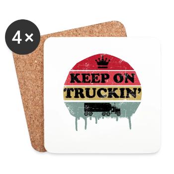 Camionneur Rétro - Dessous de verre (lot de 4) - blanc - Devant