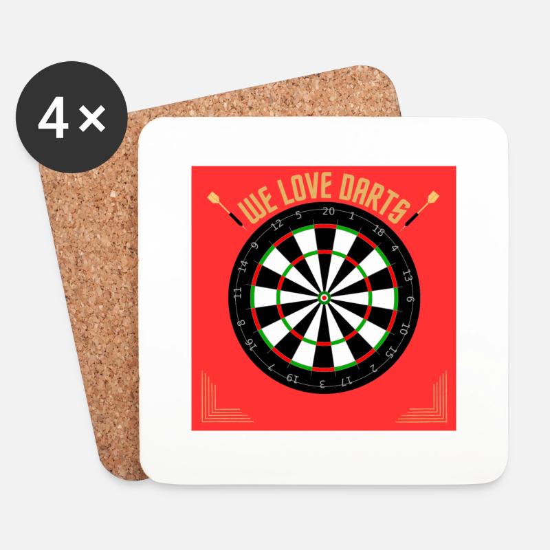 Lets play Darts - Untersetzer (4er-Set) - Weiß