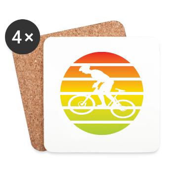 Bike Cycling Mountainbike Cycling Bike Tour - Coasters (set of 4) - white - Front