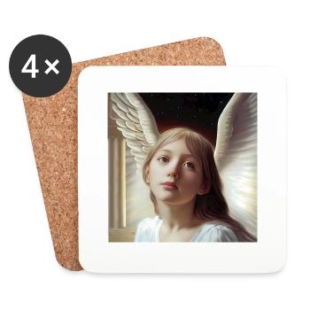 little girl angel 2 - Coasters (set of 4) - white - Front