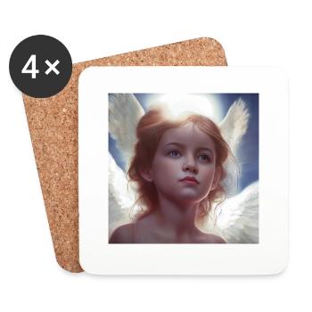 little girl angel 3 - Coasters (set of 4) - white - Front