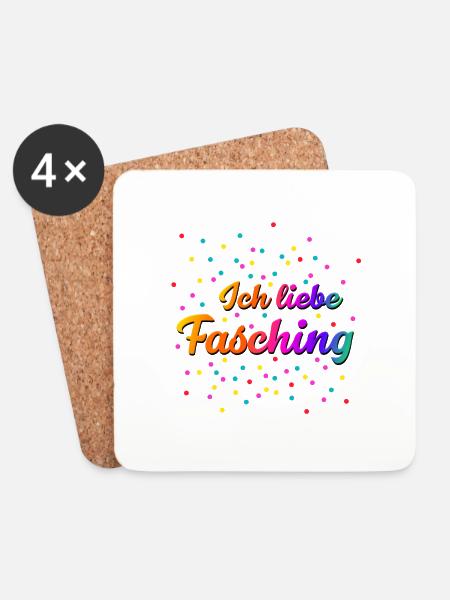 Ich liebe Fasching 2023 1 - Untersetzer (4er-Set) - Weiß