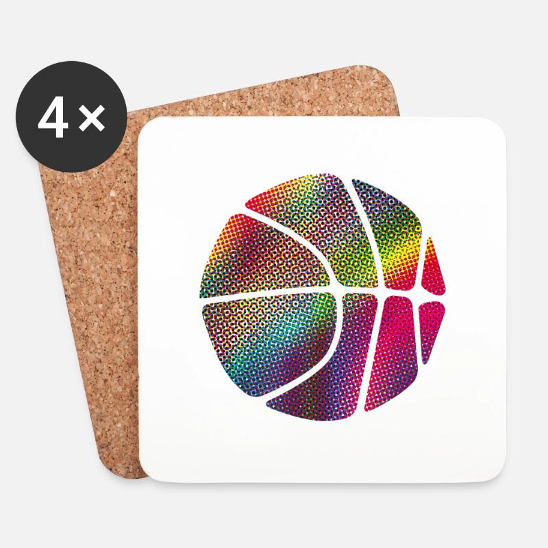 Basketball silhouette - Untersetzer (4er-Set) - Weiß