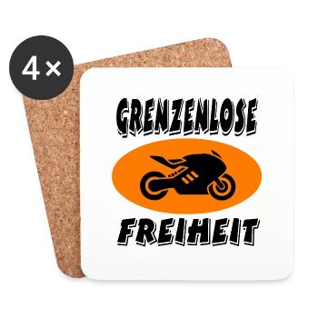 Motorrad - Untersetzer (4er-Set) - Weiß - Vorne