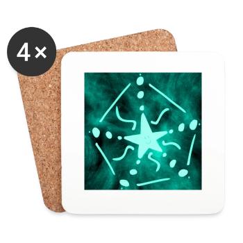 BLUE STAR - Coasters (set of 4) - white - Front