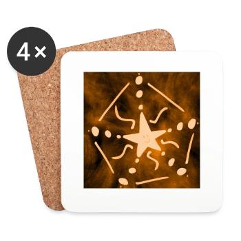 ORANGE STAR - Coasters (set of 4) - white - Front