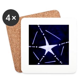 BLUE RESURRECTION STAR - Coasters (set of 4) - white - Front