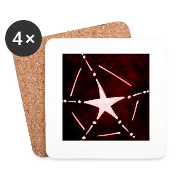 RED RESURRECTION STAR - Coasters (set of 4) - white - Front