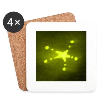 YELLOW STAR - Coasters (set of 4) - white - Front