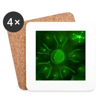 LUNE ÉTOILÉE VERTE - Dessous de verre (lot de 4) - blanc - Devant
