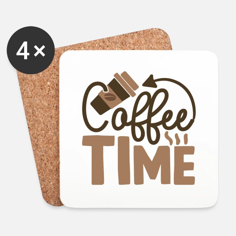 Coffee Time - Untersetzer (4er-Set) - Weiß