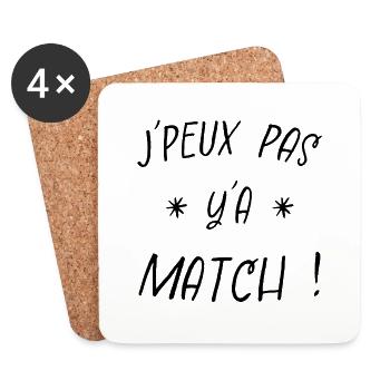 j'peux pas y'a match - Dessous de verre (lot de 4) - blanc - Devant