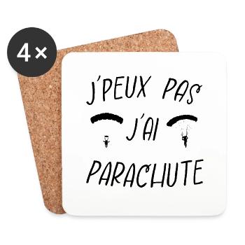 j'peux pas j'ai parachute - Dessous de verre (lot de 4) - blanc - Devant