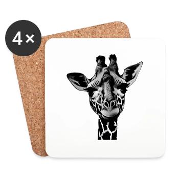 Giraffe S W - Untersetzer (4er-Set) - Weiß - Vorne