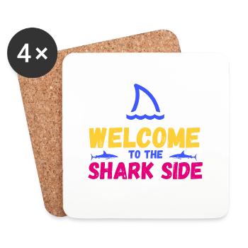 WELCOME TO THE SHARK SIDE - Untersetzer (4er-Set) - Weiß - Vorne