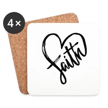 Faith Herz - Untersetzer (4er-Set) - Weiß - Vorne