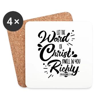 Let the World of Christ (Colossians 3:16) - Untersetzer (4er-Set) - Weiß - Vorne