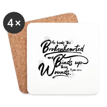 He heals the Brokenhearted - Untersetzer (4er-Set) - Weiß - Vorne