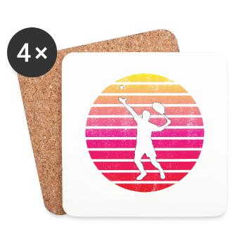 Joueur de tennis Raquette de tennis Club de tennis Tennis - Dessous de verre (lot de 4) - blanc - Devant