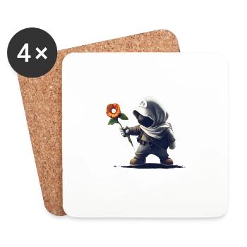 Cartoon - Video Game Boy with Hood Throws - Coasters (set of 4) - white - Front