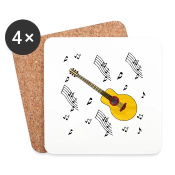 Gitarre - Untersetzer (4er-Set) - Weiß - Vorne