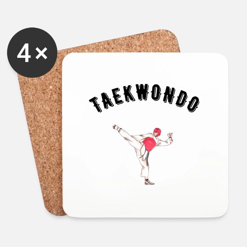 Taekwondo - Untersetzer (4er-Set) - Weiß