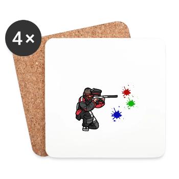 paintball - Dessous de verre (lot de 4) - blanc - Devant