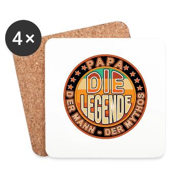 Papa der Man der Mythos die Legende, Best Papa - Untersetzer (4er-Set) - Weiß - Vorne