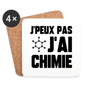 J’peux pas j’ai chimie - Dessous de verre (lot de 4) - blanc - Devant