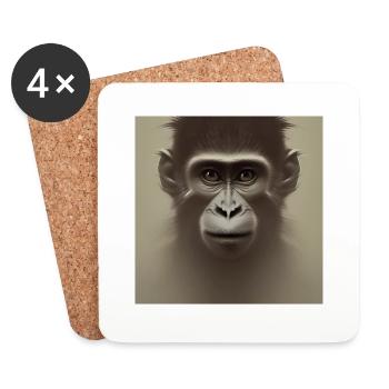 Planète singe des singes - Dessous de verre (lot de 4) - blanc - Devant