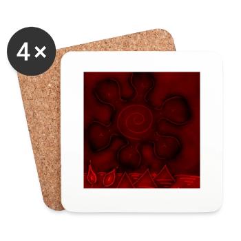SUN ON RED PYRAMIDS - Coasters (set of 4) - white - Front