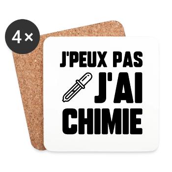 J’peux pas j’ai chimie - Dessous de verre (lot de 4) - blanc - Devant
