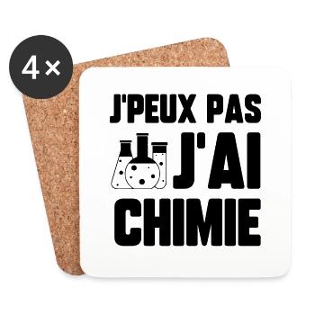 J’peux pas j’ai chimie - Dessous de verre (lot de 4) - blanc - Devant