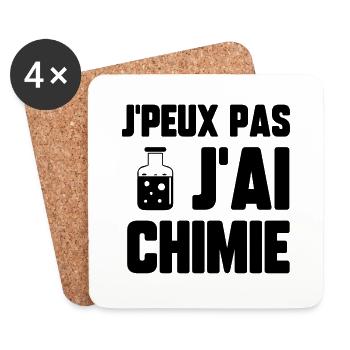 J’peux pas j’ai chimie - Dessous de verre (lot de 4) - blanc - Devant